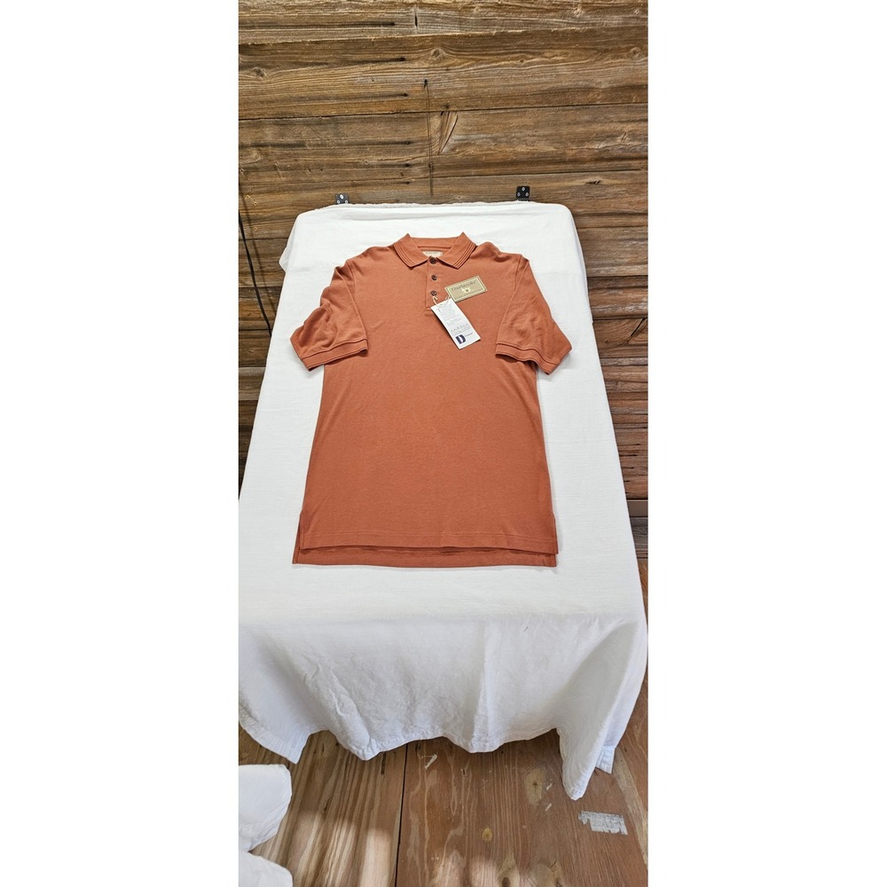 Dunbrooke Club Collection Mens Cotton Polo Shirt Terracotta Orange ‎ M